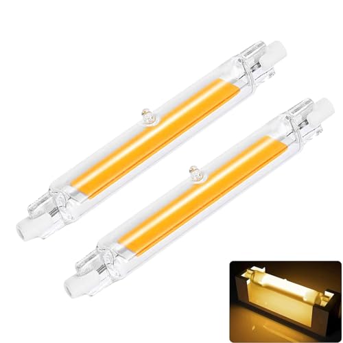 Vipfenturi 78mm Dimmbar 10W Ersatz für 100W Halogen Leuchtmittel Stab Warmweiß 3000K 1000LM Kein Flackern 360 Abstrahlwinkel AC DC 220 240V 2er Pack