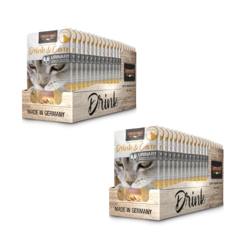 Leonardo Drink Care Chicken Doppelpack 2 x 20 x 40 g Ergänzungsfuttermittel für ausgewachsene Katzen ab einem Jahr Für kleine Trinkmuffel mit weniger Durst
