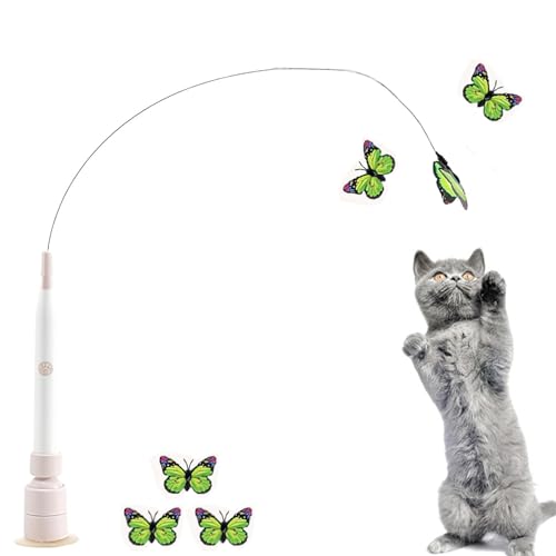 flederi elektrisches schmetterlings - spielzeug für aktive katzen non katzenspielzeug schmetterling flederi electric butterfly toy for active cats Interactive Cat Toy with Suction Cup for Indoor-A
