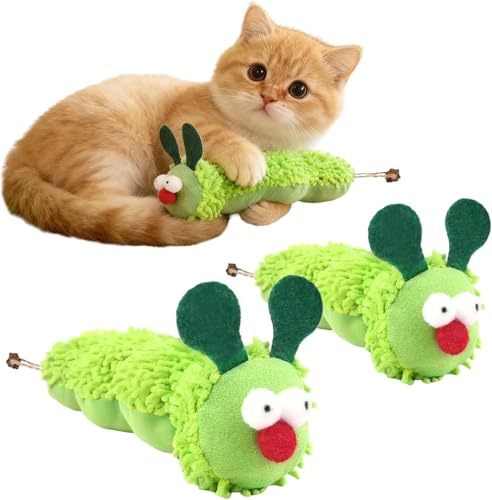 2 Stück Interaktives Kätzchen Raupen Weiches kissen selbstbeschäftigung Für Kät Aktivität Zahnpflege