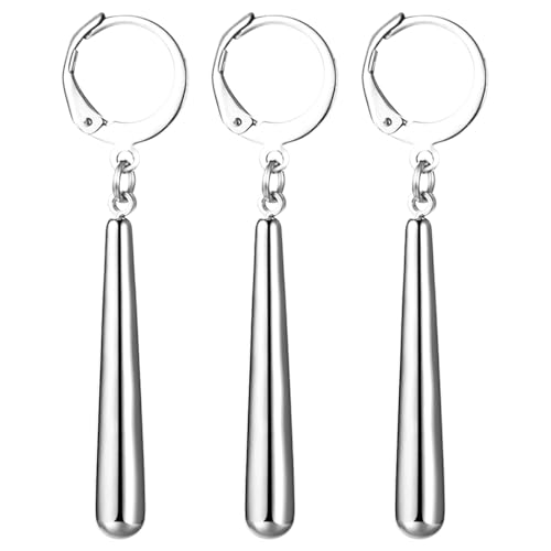 OIDEA Herren Zorro Ohrringe Set Ringförmige Edelstahl-Roronoa-Anime-Charakter-Accessoires 3-Teilig Creolen mit Anhänger in Silber Perfekt für Cosplay und Fans von Anime und Manga