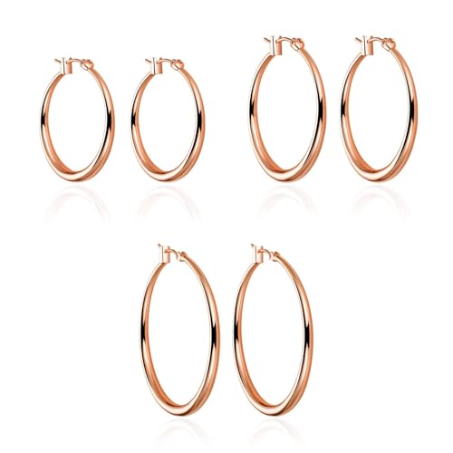 Philip Jones Creolen Rotgold 20 mm 30 mm und 40 mm 3 Stück