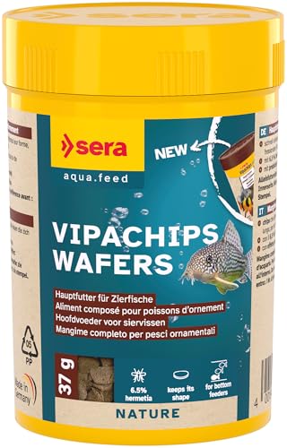 sera Vipachips Wafers 100 ml Hauptfutter mit 4% Insektenmehl Schnell sinkende Chips für alle bodenfressende Fische Ohne Farb- Konservierungsstoffe Ressourcenschonend naturnahe Ernährung