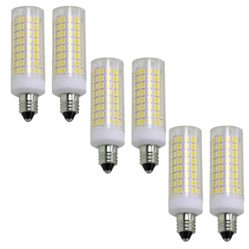 IOEDHW Set mit 2 6 10 Maisbirnen 8 W Keramik Kerzenbirnen Keramikühbirnen Tageslicht 6000 K für Kronleuchter Wandleuchte Schrankbeleuchtung warmer 3000 K Docht kein Flimmern 1