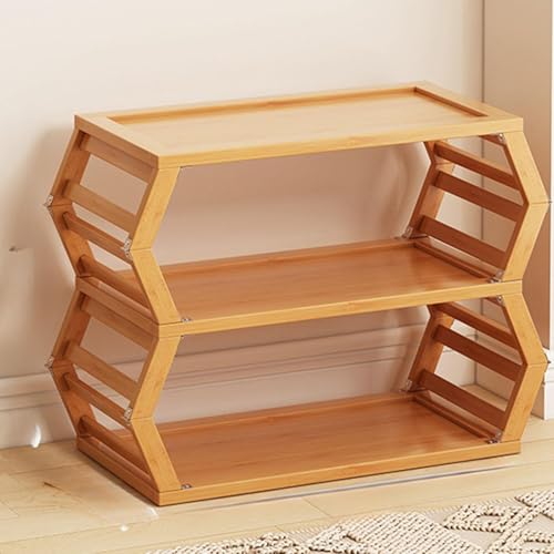 Schuhregal aus natürlichem Bambus mit großem Fassungsvermögen einfache Montage Design für Schlafzimmer Badezimmer Flur kleine Räume stilvolle Aufbewahrungslösung 49 x 22 5 x 44 cm