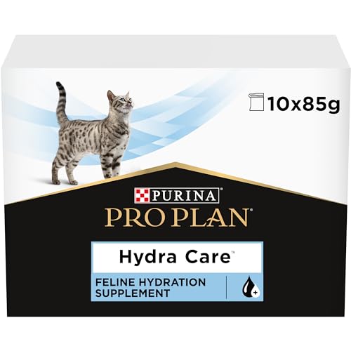 Pro Plan PURINA Hydra Care Katze 10 x 85 g Ergänzungsfuttermittel für ausgewachsene Katzen Kann dabei helfen die Wasseraufnahme zu erhöhen Im Frischebeutel