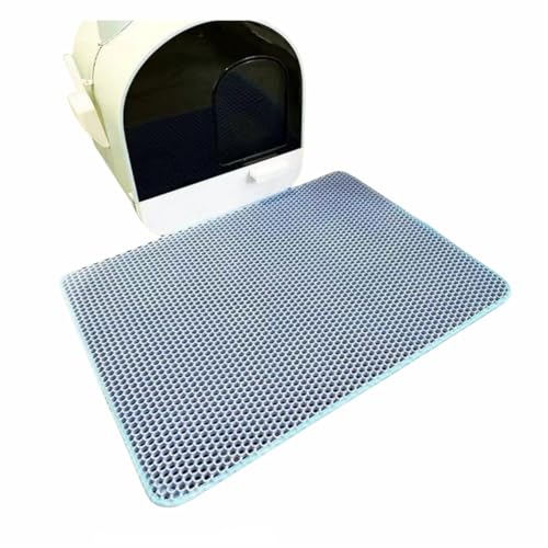 Katzenstreu Matte Katzenstreumatte wasserdichte Unterlage FüR Katzentoilette Katzenklo Katzenmatte SchüTzt Den Boden Vor Bevorzugt Von Katzenliebhabern Haustier Teppich Blau 40x60 cm