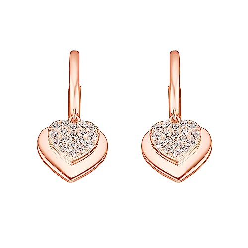 s.Oliver Creolen 925 Sterling Silber Damen Creolen mit Zirkonia synth. 2 4 cm Ros farben Herz Kommt in Schmuck Geschenk Box 2032842