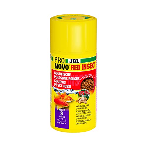 JBL PRONOVO RED INSECT STICK Futter für Goldfische von 3-10 cm Fischfutter-Sticks Klickdosierer Größe S 100 ml