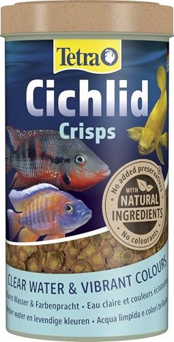 Tetra Cichlid Crisps - Fischfutter für alle Cichliden mit natürlichen Farbverstärkern 500 ml Dose