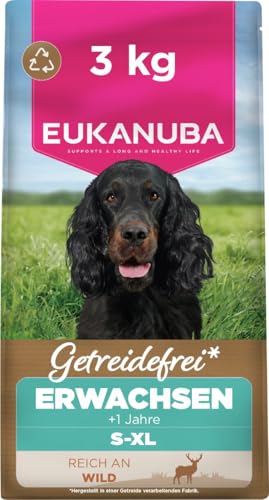 Eukanuba Hundefutter getreidefrei mit Wild Premium Trockenfutter ohne Getreide für ausgewachsene Hunde Aller Rassen 3 kg