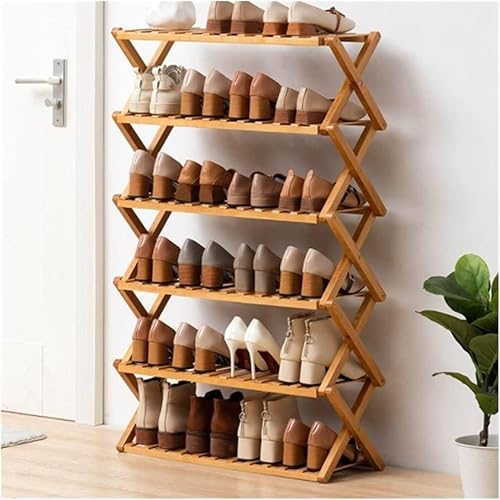 Schuhregal aus Bambus 3-stöckig zusammenklappbar für Zuhause Eingangsbereich und Schrank stilvoller Schrank mit großer Kapazität