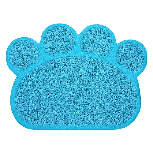 Katzentoilette Matte verhindern Schlupf Weich geformtes PVC -Katzedrückkastenpad für Innenboden Blue