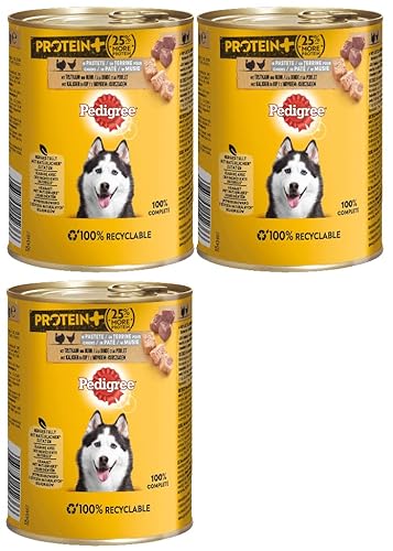 PEDIGREE Dose Protein in Pastete mit Truthahn und Huhn 3 x 800g