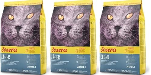 JOSERA L ger 3 x 400 g Katzenfutter mit niedrigem Fettgehalt Super Premium Trockenfutter für ausgewachsene Katzen 3er Pack
