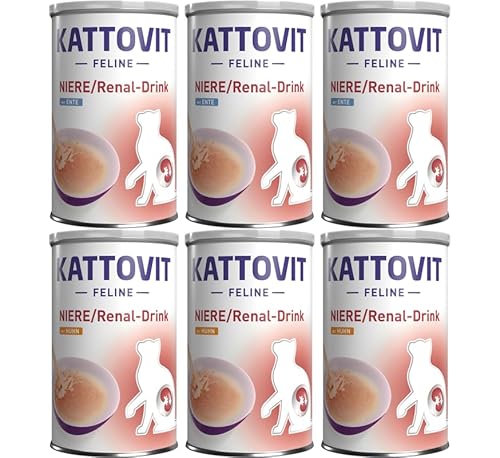  Niere Renal Drink Mix 6X oder 12x 135ml Ente Für eingeschränkter Nierenfunktion Katzengetränk feinsten Fleischstückchen 135ml 6er Mix