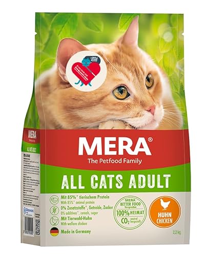 MERA Cats Huhn Vorteilspack 2 2kg Trockenfutter für ausgewachsene Katzen getreidefrei nachhaltig mit hohem Fleischanteil