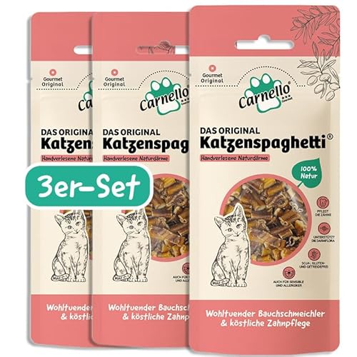 Carnello Katzenspaghetti Katzen Leckerlies Sticks Snacks Kaustangen Gesundheitsprodukte für Katzen 3 x 30g