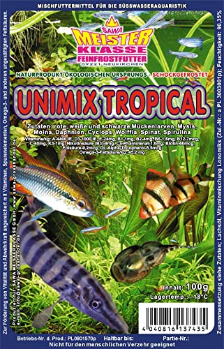 Fischfutter Frostfutter 100g Blister viele Sorten freie Auswahl für alle Zierfische und Marine Fische MW Unimix Tropical 100g Blister