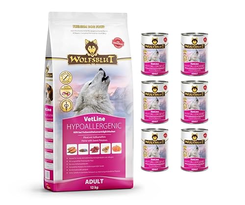 Wolfsblut Vetline Hundefutter Sparbundle Sparpaket 1x12kg 6x395g Hypoallergenic