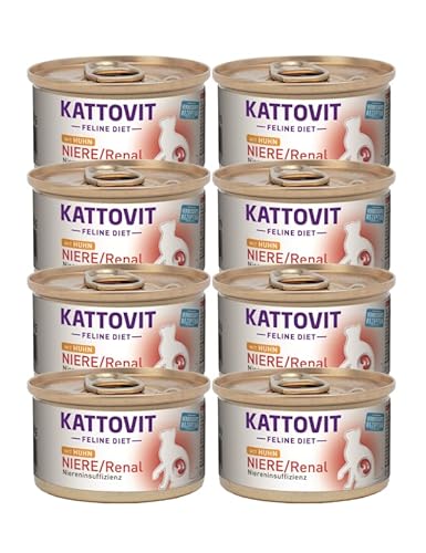 Kattovit Feline Diet Niere Renal Lamm Huhn 8X 85g - einzeln oder im Bundle für Katzen - zur Unterstützung der Nierenfunktion bei chronischer Niereninsuffizienz 85g Huhn