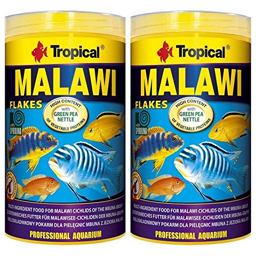 Tropical 2 Stück 1 Flocken Doppelpack 2 er Set Cichlid Fischfutter