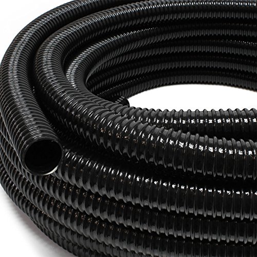 Wiltec Flexibler Förderschlauch 5m Spiralschlauch 38mm 1 1 2 schwarz mit Verstärkungsspirale Bewässerung Wasser Teich