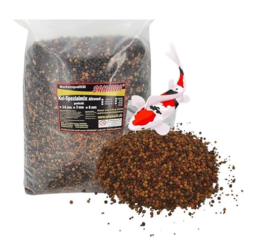 Koifutter Spezialmix 15Kg farbig 3-6mm gemischtes Teichfutter schwimmend