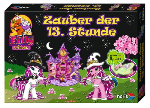 Noris 606011214 - Filly Witchy Black - Zauber der 13 Stunde mit Glow in the Dark Effekten Kinderspiel