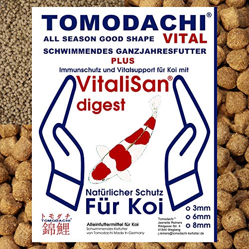 Koifutter Schwimmfutter Jumbo Koi Futter antibakteriell Koigesundheit Immunschutz Verdauung Futterverwertung Tomodachi All Season Vital 8mm 10kg