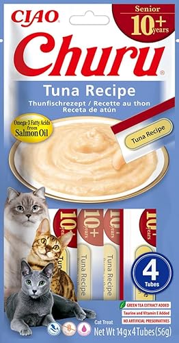 INABA Churu Puree Katzenleckerlis Creamy Snacks Hochwertige Proteine mit Thunfisch 56 g 1er Pack Katzensnacks in Premium Qualität