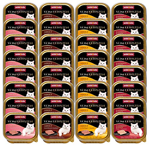 animonda Vom Feinsten Adult Katzenfutter Nassfutter für ausgewachsene Katzen Fleisch Vielfalt mit Geflügel 32 x 100 g
