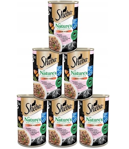 Sheba Katzenfutter Nassfutter Nature s Collection in Sauce mit Lachs garniert mit Süsskartoffel und grünen Bohnen Feine Vielfalt 6 Dosen 6 x 400g