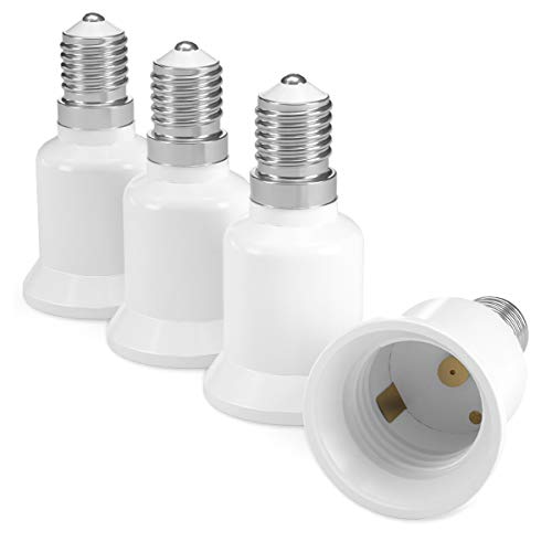 kwmobile 4x Lampensockel Adapter Konverter - E14 Fassung auf E27 Sockel Lampenadapter - Lampensockeladapter für LED Halogen Energiespar Lampen