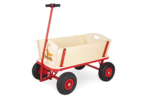 Pinolino Bollerwagen Maxi, aus massivem Holz, Oberteile komplett abnehmbar, PU-Bereifung, Tragfähigkeit 80 kg