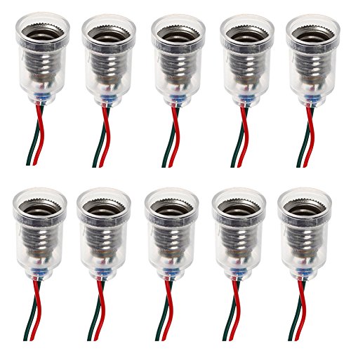 GutReise 10pc E10 Lampen Sockel E10 LED screw-mount klein Leuchtmittel-Halterung E10 Fassung mit Draht Light Base Sockel für Home Experiment elektrischen Test Zubehör