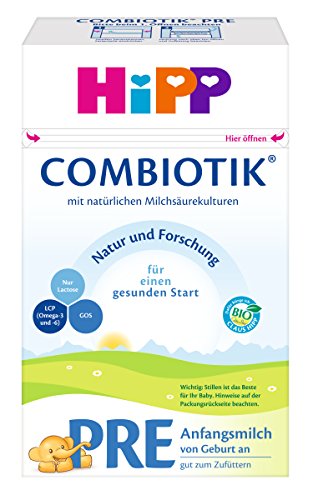 HiPP Pre Bio ComBiotik, Anfangsmilch von Geburt an, 4er Pack (4 x 600 g)