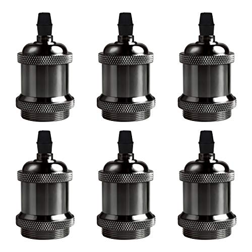 DiCUNO E27 Vintage Solid Lampenfassung Keramik Lampe Halter Edison Schraube Glühbirne Buchse Adapter, 6 Pack