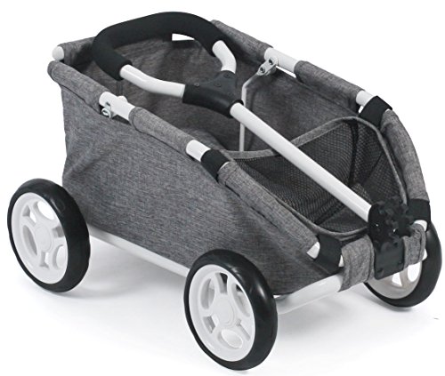 Bayer Chic 2000 660 76 Ziehwagen Skipper, Kleiner Bollerwagen für Teddys und Puppen, Jeans grau