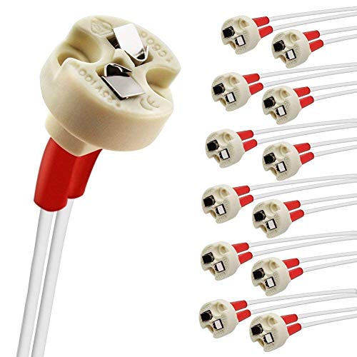 DiCUNO 12P MR16/GU5.3/MR11/G4 Keramik Fassung mit 15CM Kabel, 12-250V, Bi-Pin Base für Halogen/LED-Lampe, für G6.35, GY6.35, GX5.3, GU5.3, GZ4.