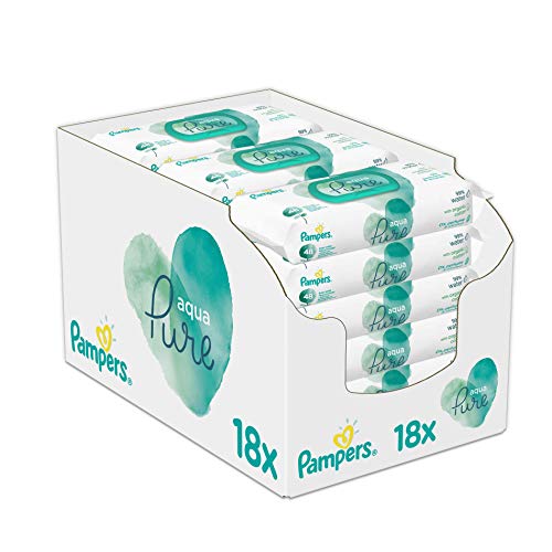 Pampers Aqua Pure Feuchttücher, 18 Packungen (18 x 48 Stück)