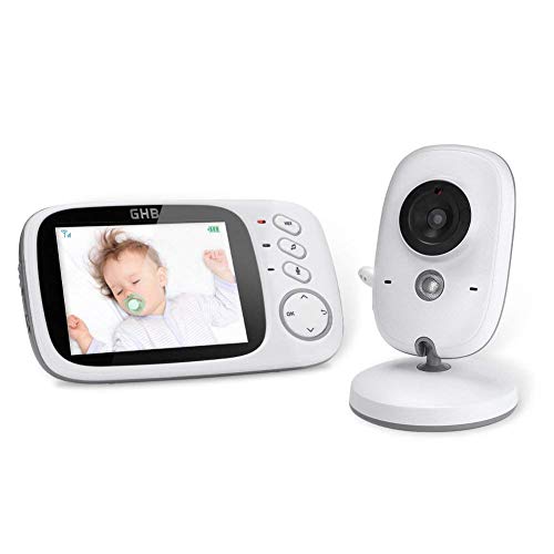 GHB Babyphone 3,2 Zoll Smart Baby Monitor mit TFT LCD Bildschirm Nachtsichtkamera und Temperaturüberwachung (Verpackung MEHRWEG)