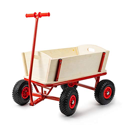 Berlan Bollerwagen Holz mit Stahlrohrrahmen - bis max. 150 kg