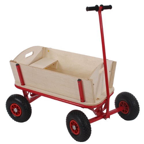 Mendler Bollerwagen Handwagen Leiterwagen Oliveira ~ mit Sitz, mit Bremse, ohne Dach