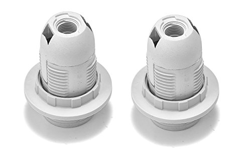 2 Stück E14 Fassung inkl. Ring/Schraubring ca. Ø 28mm 57mm Länge Sockel Einbau Lamepensockel (E14)