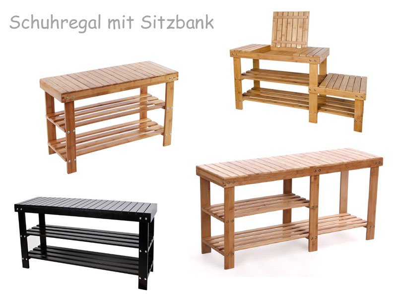 Schuhregal mit Sitzbank